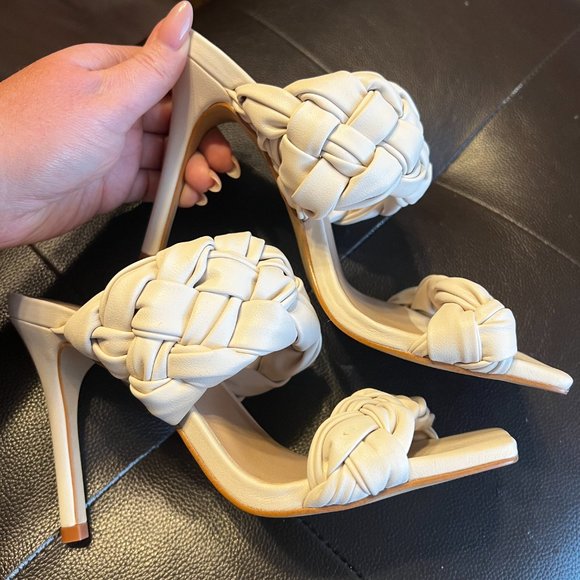 Wovella Braided Dual Strap Stiletto Heel Sandals - Picture 11 of 11